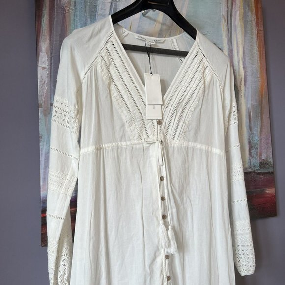 Veronica Beard XS-S Apoli Midi Dress Eyelet White Grad Wedding Bachelore… - Picture 4 of 14